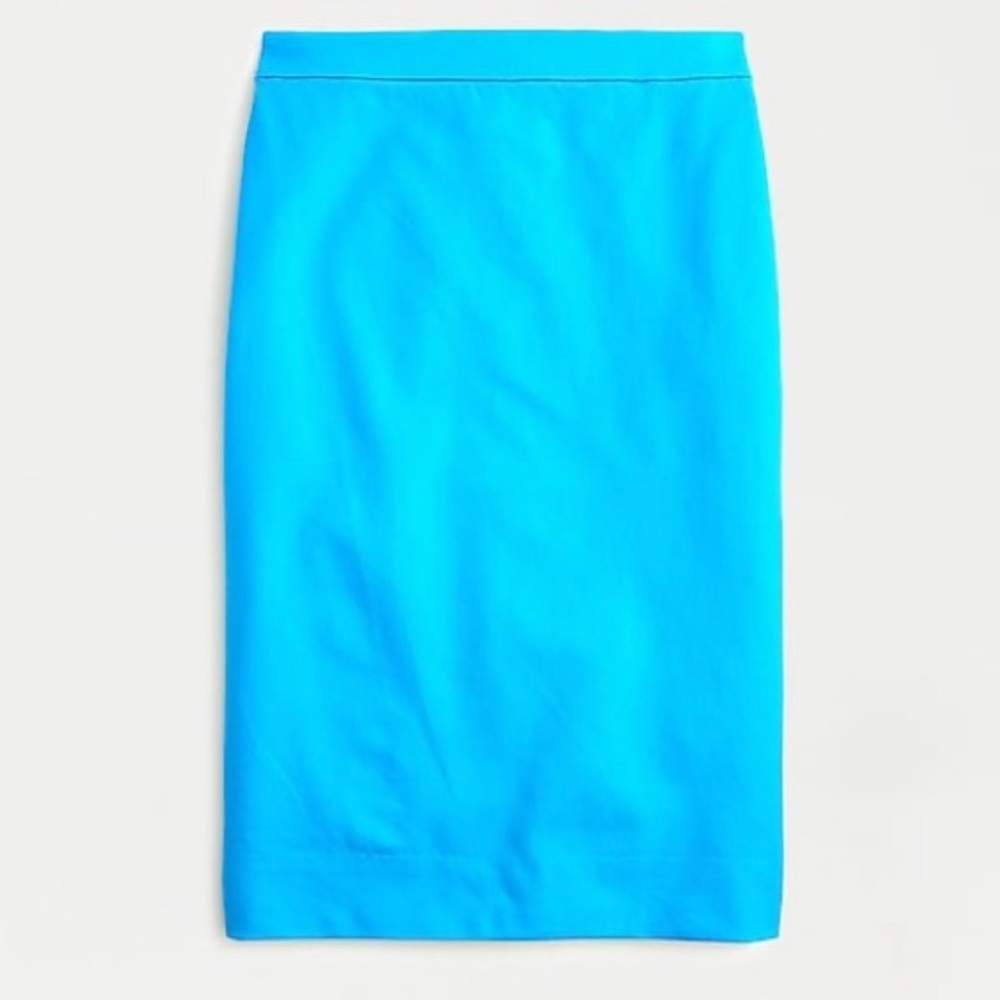 J. Crew No. 2 Pencil Skirt in Bi-Stretch Cotton Prussian Blue